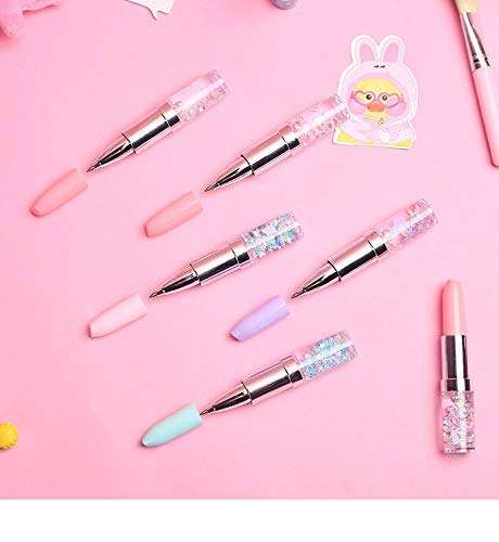 Neel Toy Glitter Lipstick Pen Gel Blue Pen Makeup Artist Pen For Kids Beauty Plastic Cute Gel Pen Best Birthday Gift Return Gift For Kids (12 Pcs) 6
