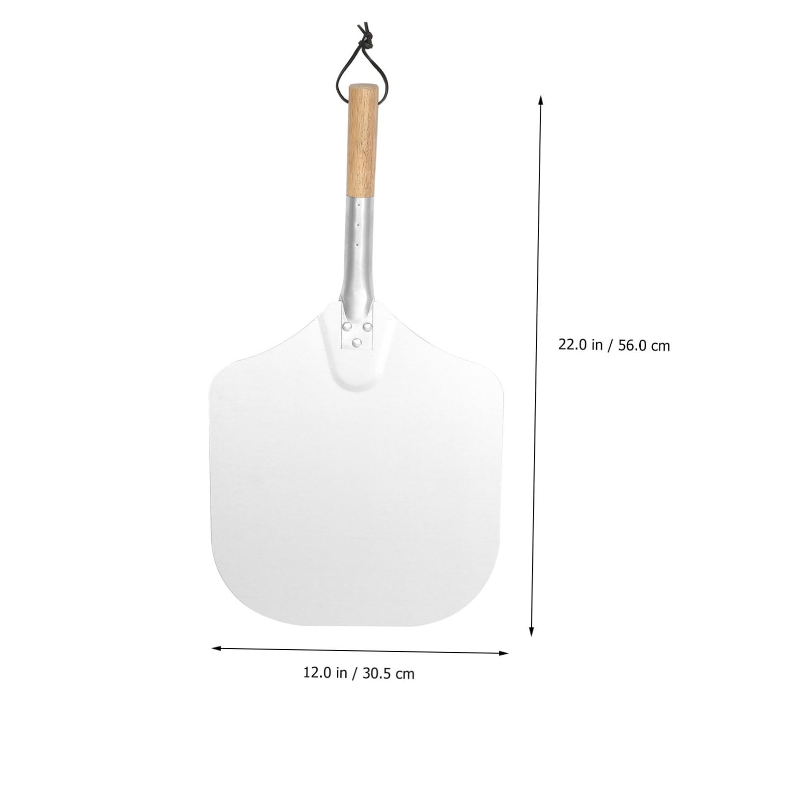 FELTECHELECTR 1pc Aluminum Pizza Spatula Pizza Lifter Maker Pizza Steel Round Pizza Peel Pizza Oven Table Pizza Peeler Sliding Pizza Peel Perforated Pizza Peel Griddle Pizza Oven Brush Pan Wood 5