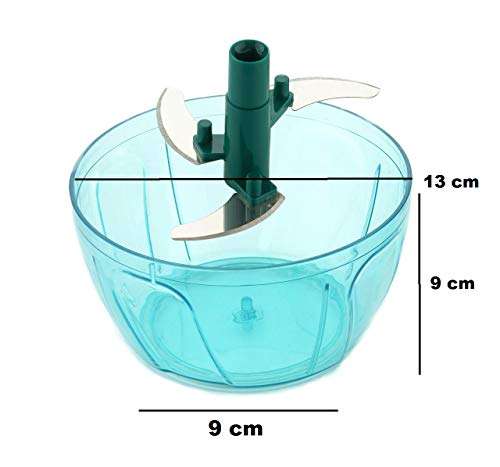 Machak Mini Vegetable Chopper With 3 Blades Cutter, 500 ml, Blue (2) 2