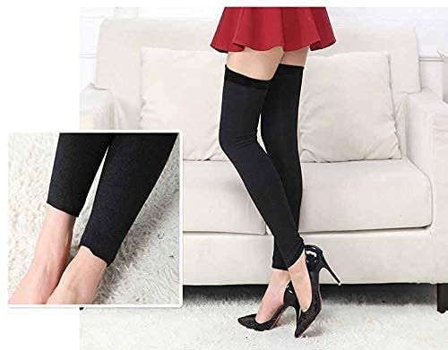 Liyana Collection Knee High Socks Woolen Leg Warmer For Women And Men (Black, 2) 4