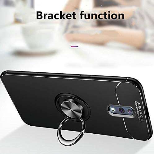 Designerz hub® Sleek Rubberized Case with Chrome Plating Ring Stand Back Cover Case Designed for Realme X/Oppo K3 - (Blue) 5