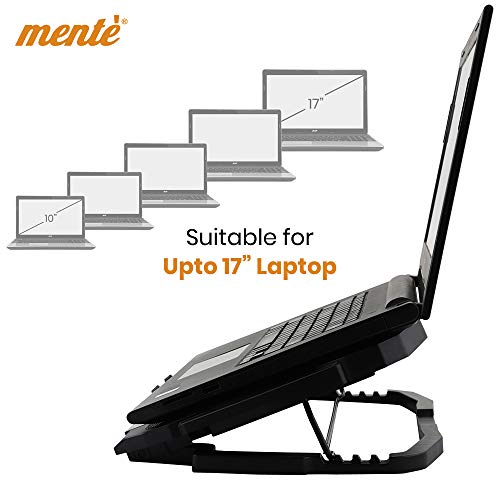 Mente Laptop Stand with Fan 2 USB Ports and 2 Super Silent Cooling Fan Laptop Cooling Pad (Black) 5