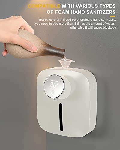 LAND CAST 10.82oz/320ml Automatic Touchless Foaming IPX4 Waterproof Liquid Soap Dispenser for Kitchen Sink Bathroom Hotel Restaurant (White) 5