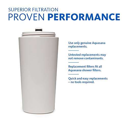 Aquasana Shower Water Filter System Replacement Cartridge - Filters Over 90% of Chlorine - Carbon & KDF Filtration Media - Soften Skin and Hair from Hard Water - AQ-4125 2