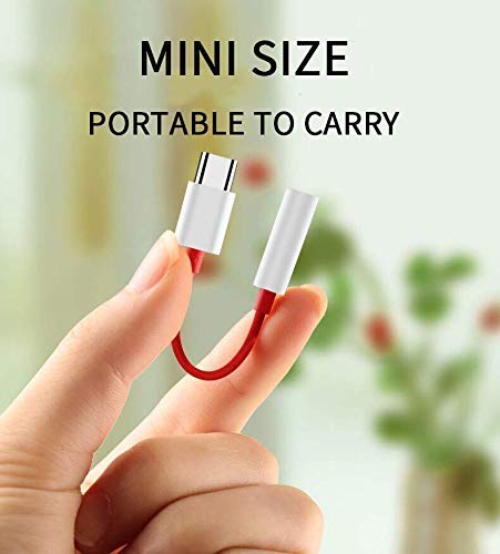 Eazories Red Type C to 3.5 mm Audio Jack Connector, Noise Cancelling Headphones Converter Audio Cable Compatible with 1 Plus 8, 8Pro / 7,7Pro, 7T /6T, NORD and Similar (Pack of 2) 6