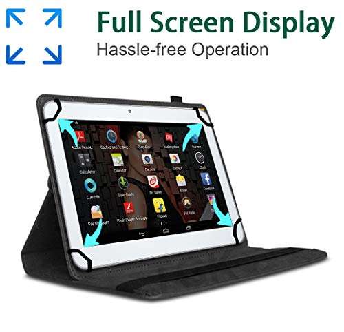 TGK Rotating Cover for IBALL Slide 3G 1026-Q18 (10.1 inch) Tablet - Black 360 Degree Universal 3 Camera Hole Leather Stand Case 2