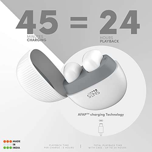 SENS CNATRA 2 Bluetooth On Ear Headset with As Fast As Possible (AFAP) Charge, MEMS MIC, 13mm Super Dynamic Drivers and up to 24 hrs Playback (Snow White, True Wireless) 4