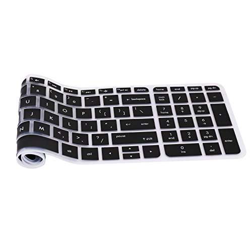 Saco Chiclet Keyboard Skin for HP 15-AY503Tu 15.6-inch Laptop (Core i5-6200U/4GB DDR4L /1TB /Window 10) Turbo Silver -Black with Clear 2
