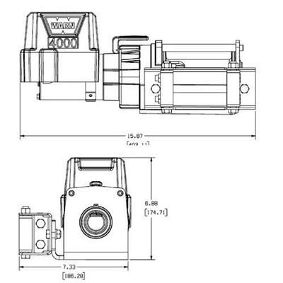 WARN 94000 4000 DC Series 12V Electric Winch with Steel Cable Rope: 7/32" Diameter x 43' Length, 2 Ton (4,000 lb) Capacity 4
