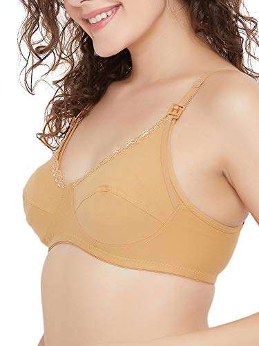 Clovia women's Cotton Maternity Bra (BR2086P2432B_Beige_32B) 2