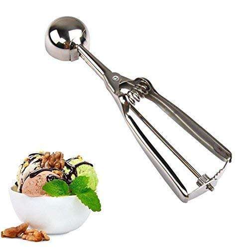 BRAVIK Best Product for Daily Home & Kitchen Use Ice Cream Scoop, Kitchen Tool/Serving Spoon Tableware Tool | Portable Use for Outdoor Parties, Stainless Steel Material Made Tool (Silver) 6