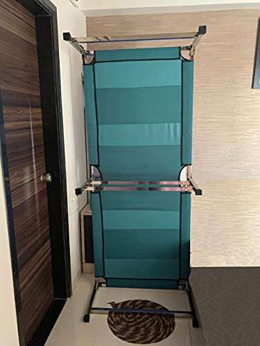 Upsham H Folding Khatlo Bed Stainlesssteel Strong Frame Single Person Sleeping Foldable Palang For Space Saving Bed In Small Home, Bedroom, Terrace Bed Size 183Cm X 76Cm- Random Color (Set Of 1 Pcs) 4