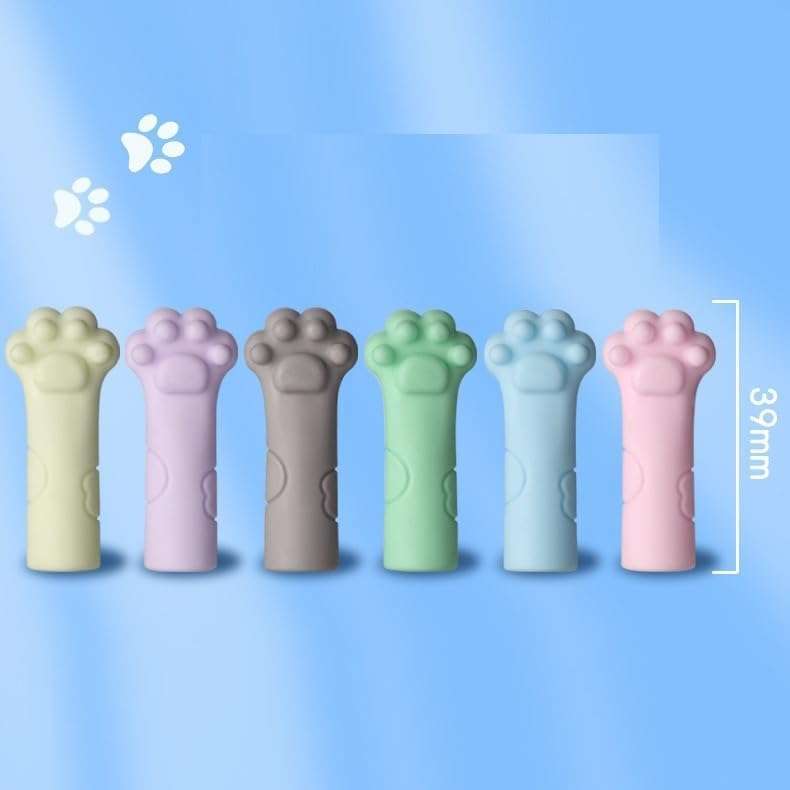 Silicone Cat Paw Pencil Caps, Cute Animal Protector Cover for Writing Pencils, Kawaii Stationery Accessories, Multicolor, 10 Pack 4