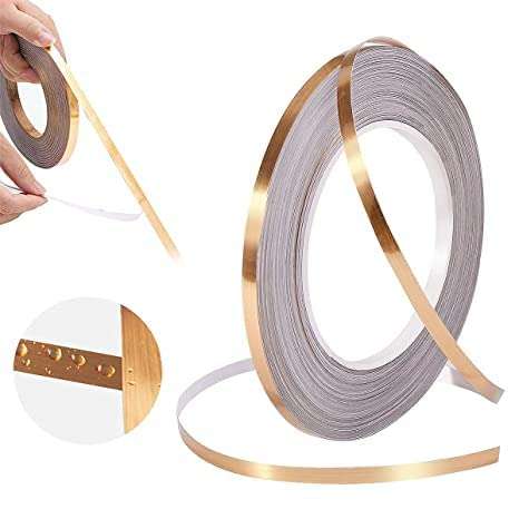 IVAAN ENTERPRISE NAVA PAVA Home Tile Sticker Waterproof Gap Sealing Tape Strip Self-Adhesive Decoration Tape for Floor Tiles and Wall Decor Tape, Silver (0.5cm x 50m) (Gold) 1