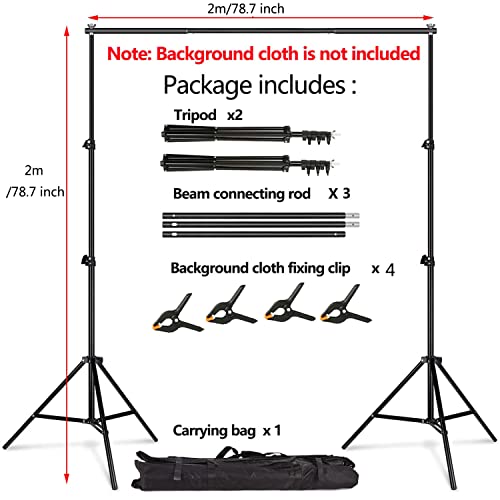 INFIJYON Backdrop Stand, 7X6.5Ft Adjustable Photo Backdrop Stand, Heavy Duty Background Stand with 6 Backdrop Clamps and Travel Bag, for Wedding/Decorations/Photoshoot 6