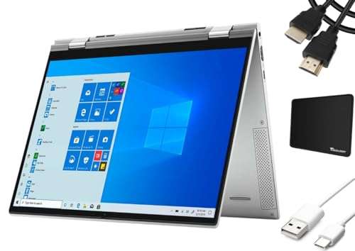 Dell Inspiron 7000 2-in-1 Laptop, 13.3'' FHD+ Touchscreen, Intel i5-10210U, 8GB DDR4, 512GB SSD, 32GB Optane, Windows 10 Home, Backlit Keyboard, Silver + Accessories 1