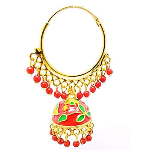 SAVII stylish bali jhumki for girls and women (RED) 2