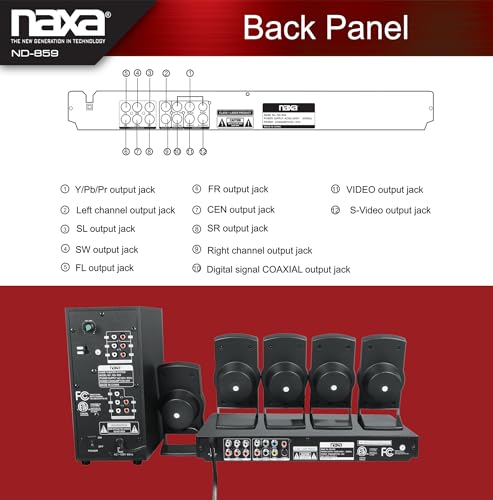 NAXA Electronics ND-837 Hz Digital DVD Player with Karaoke Function and USB/SD/MMC Inputs - Black 3