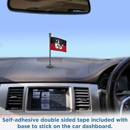 The Flag Corporation AIADMK All India Anna Dravida Munnetra Kazhagam Car Dashboard Flag 2in x 3in With A Stainless Steel Dark Knight Grey Base 2