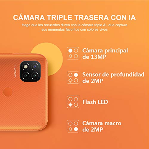 Xiaomi Redmi 9C Smartphone, 3 GB + 64 GB, 6.53 "HD + Dot Drop Display 5000mAh (typ), con Sblocco Faccial AI, 13 MP, Tripla Fotocamera, Grigio (Midnight Grey) 3