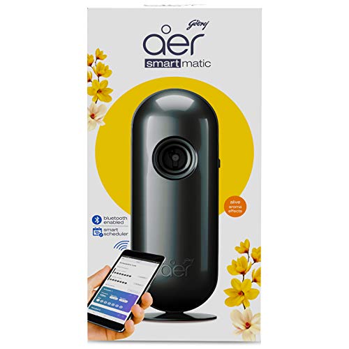 Godrej aer Smart Matic - BLUETOOTH ENABLED Automatic Air Freshener Kit, Alive 225ml (134g) and Godrej aer pocket, Bathroom Air Fragrance - Assorted Pack of 5 (5x10g) 2