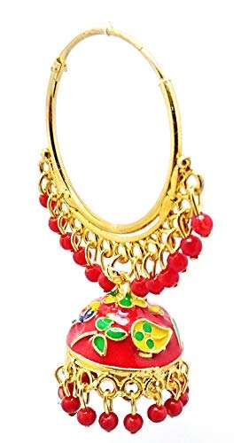 SAVII stylish bali jhumki for girls and women (RED) 3