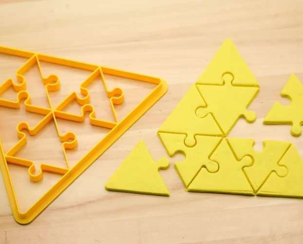 Polymer Clay Cutters, Square Puzzle and Triangle Jigsaw Cutter, Clay Earing Making Tools, DIY, Set of Two, Sizes of Cutter 9 cm x 9 cm Each 4