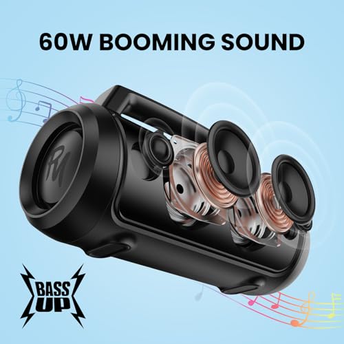 Raymate Bluetooth Speakers, Portable Wireless Speaker with 120W Stereo Sound, M8 Pro Waterproof Outdoor Speaker with LED Light, Bluetooth 5.3, Portable Speaker for Outdoor Party Beach Camping 4