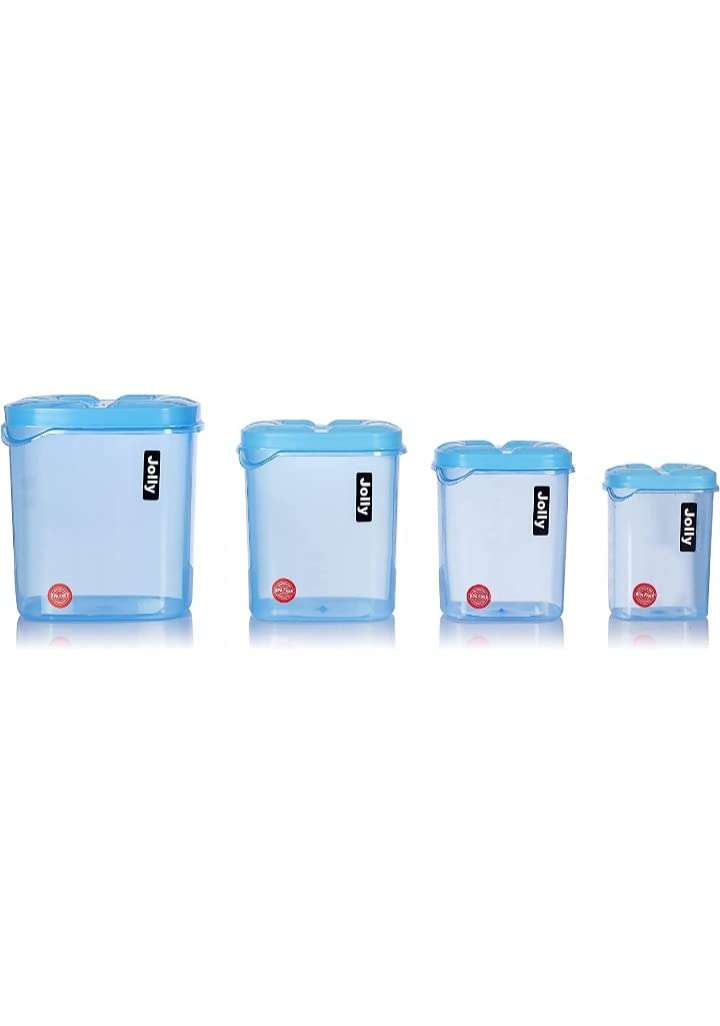 Storage Container - 500 ml, 1000 ml, 1500 ml, 2000 ml Plastic Grocery Container (Pack of 4, Blue) (8) 5