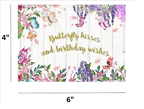Theme My Party Combo Kit -"Butterfly & Fairies" Decoration Kit With Backdrop ,Balloons And Pom Pom /Lanterns" (6ft X 4ft) 6
