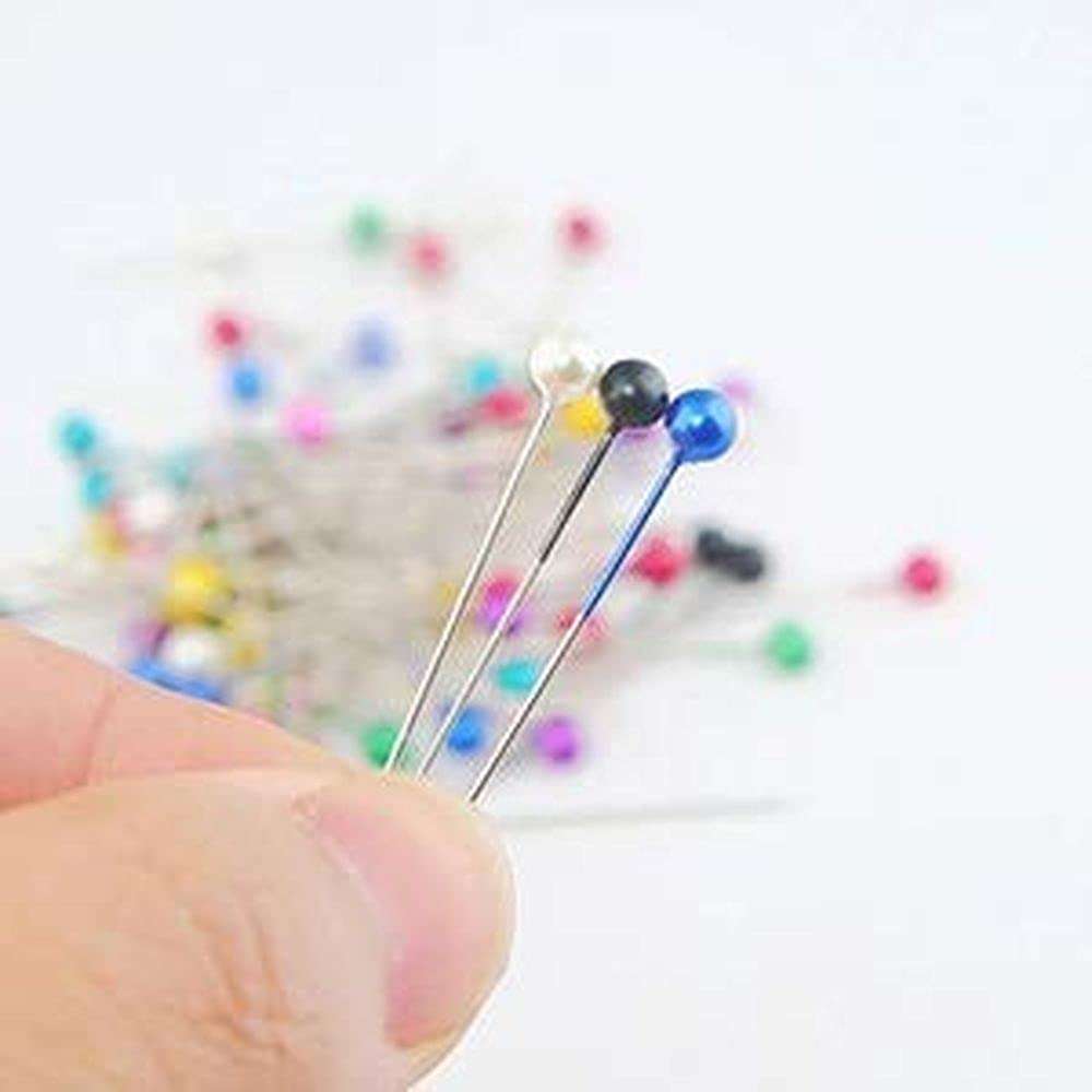 Diy Crafts 13493 Pins 38mm Glass Ball Head Pins for Dressmaking Jewelry Components Flower Decoration With Transparent Cases, Pack of 1, Pin Set (Multicolor) 5