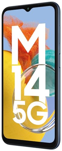 Samsung Galaxy M14 5G (Berry Blue,4GB,128GB)|50MP Triple Cam|Segment's Only 6000 mAh 5G SP|5nm Processor|2 Gen. OS Upgrade & 4 Year Security Update|8GB RAM with RAM Plus|Android 13|Without Charger 6
