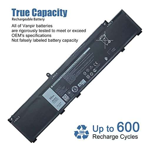 VANPIR MV07R Laptop Battery Replacement for Dell G3 15 3500 3590 G5 5500 5505 SE Series Notebook 0JJRRD 266J9 15.2V 68Wh 4250mAh 5