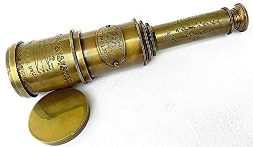 Max 20 Inch Brass Victorian Marine Telescope London 1915 | with Wood Box (Brown, Large) 4