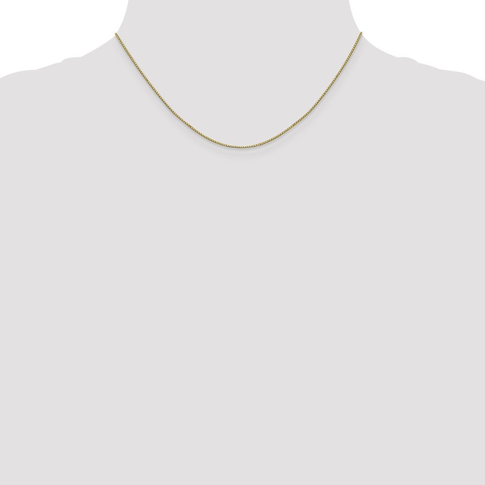 Solid 10k Yellow Gold .8 mm Box Chain Necklace 18" - with Secure Lobster Lock Clasp 3