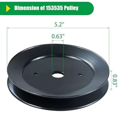 POSFLAG 153535 Pulley Mandrel Craftsman Replaces 129861, 153535, 173436, 177865, 532129861, 532153535, 532173436, 532177865, 539112171, 583681201, 21546127 for Husqvarna YTH18542, RZ5424 Tractors 4