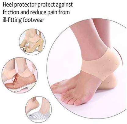 Trends Maker Heel Socks Silicone heel protector pain relief Gel Heel anti-Crack Heel Support Heel Support (Beige) 4