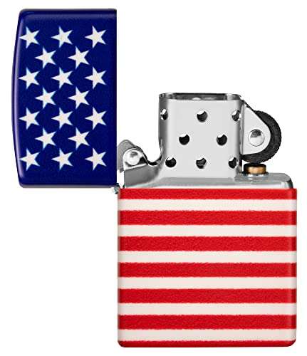 Zippo Diamond Plate Flag Street Chrome Pocket Lighter 5