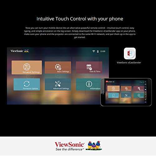 ViewSonic M1+G2 (854x480) Resolution led Projector,100'' Maximum Display, 300 Lumens,Bluetooth & Smart Wi-Fi, Harman Kardon Speaker, HDMI, USB Type-C 5