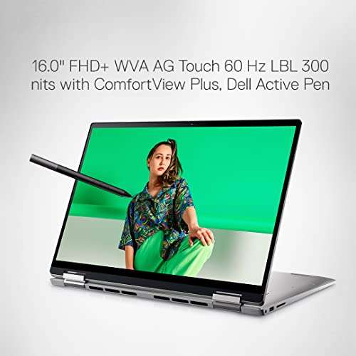 Dell Inspiron 7620 2in1 Laptop, Intel Core i5-1235U Processor/ 8GB DDR4/ 512GB SSD/ 16" (40.64cm) FHD+ WVA AG Touch 300 nits/Active Pen/Windows 11+ MSO'21/15 Month McAfee/Platinum Silver/ 2.1kg 2