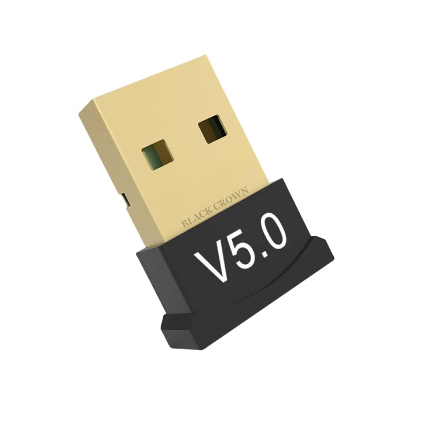 BLACK CROWN USB Bluetooth Adapter for PC, 5.0 Bluetooth Dongle Receiver Supports Windows 11/10/8.1/7 for Desktop, Laptop, Mouse, Keyboard, Printers, Headsets, Speakers. Black. (Black) 1