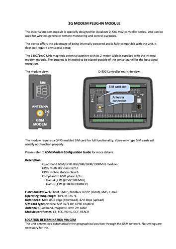 DATAKOM 2G Modem Plug-in Module for D-XXX MK2 Controller Series 6