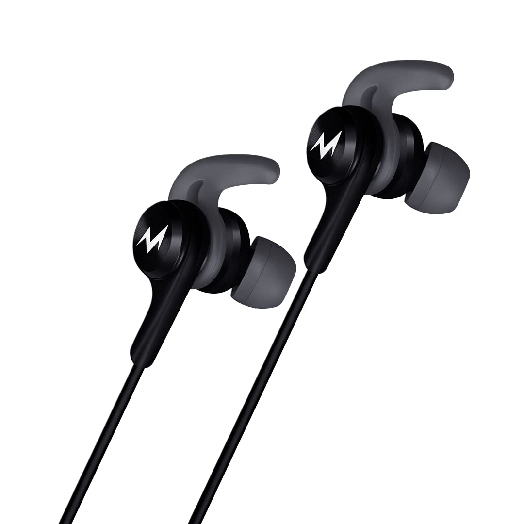 TEMPT Zoom X1 in Ear Wired Earphone with Mic, 3.5mm Audio Jack, 12mm Powerful Driver, Enhanced Bass, Noise Cancelling Headphone, 1.2m Tangle-Free Cable, for Phone/Tablet/Laptop/Desktop (Black + Grey)