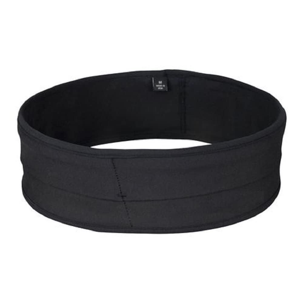 JERN Running Stretchable Sports Band Waist Bag with Zipper for Phones Keys and Cards (Black, M)