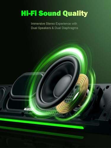 BLUEDEE Computer Speakers, Bluetooth Soundbar, HiFi Stereo, 3.5mm Aux-in Connection, USB Powered Speakers for Desktop Monitor, PC, Laptop, Tablets 3