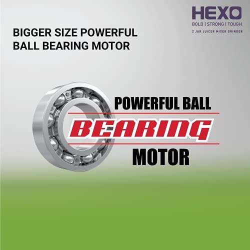 Havells Hexo 1000 watts 3 Jar Juicer Mixer Grinder with 2.5 Kg 100% Ball Bearing Copper Motor ,22000 RPM, 2Ltr Polycarbonate Jar, Metal Teeth Coupler & 2 Years Warranty (White & Purple) 6