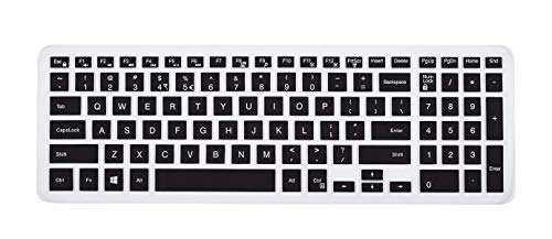 Saco Chiclet Keyboard Skin for Dell Inspiron 3542 15.6-inch Laptop (Black/Clear) 1