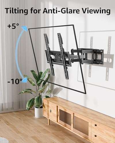 MOUNTUP TV Wall Mount for 26-65 Inch Flat Curved LED LCD Screen TVs Full Motion TV Mount, Tilt Swivel Extension Wall Mount TV Bracket with Dual Articulating Arms, Max VESA 400x400mm, Holds up to 88lbs 6