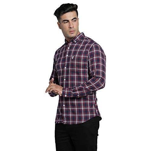 Red Tape Men's Checkered Regular Fit Shirt (RFS0168A_Red M) 2