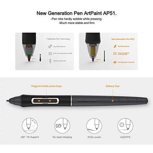 GAOMON PD1621 15.6 Inch 4K Finger Touch Screen Drawing Tablet 105% NTSC Full-Laminated Anti-Glare Pen Display with New Generation Pen for Professional Artists 2